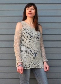 Boho crochet tunic PATTERN for sizes XS-3XL