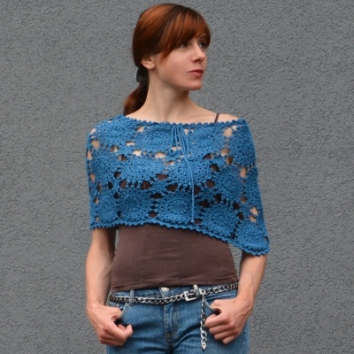 Crochet poncho PATTERN for sizes S-2XL